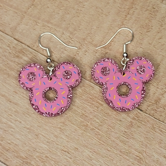 Jewelry - Acrylic Mickey Donut Dangle Earrings